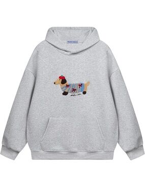Cute Wiener Dog Oversized Unisex Sweatshirt - Grey
